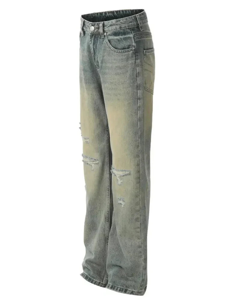 Men's Distressed High - Waist Straight Leg Jeans - Update AvenueTrendsi100400216972535100400216972535Men's Distressed High - Waist Straight Leg JeansNostalgic Blue