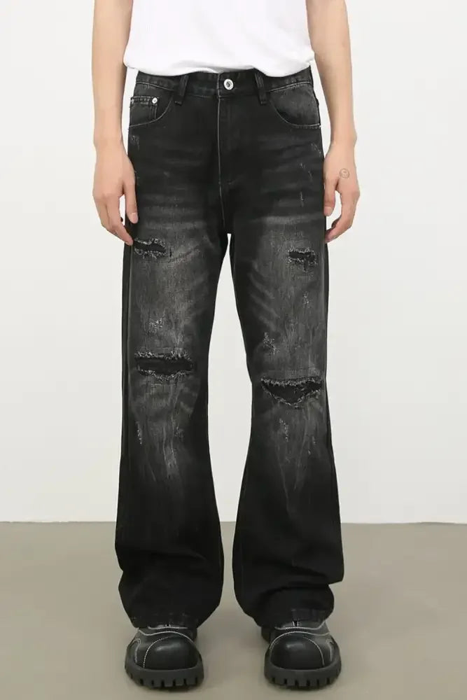 Men's Distressed Jeans with Pockets
