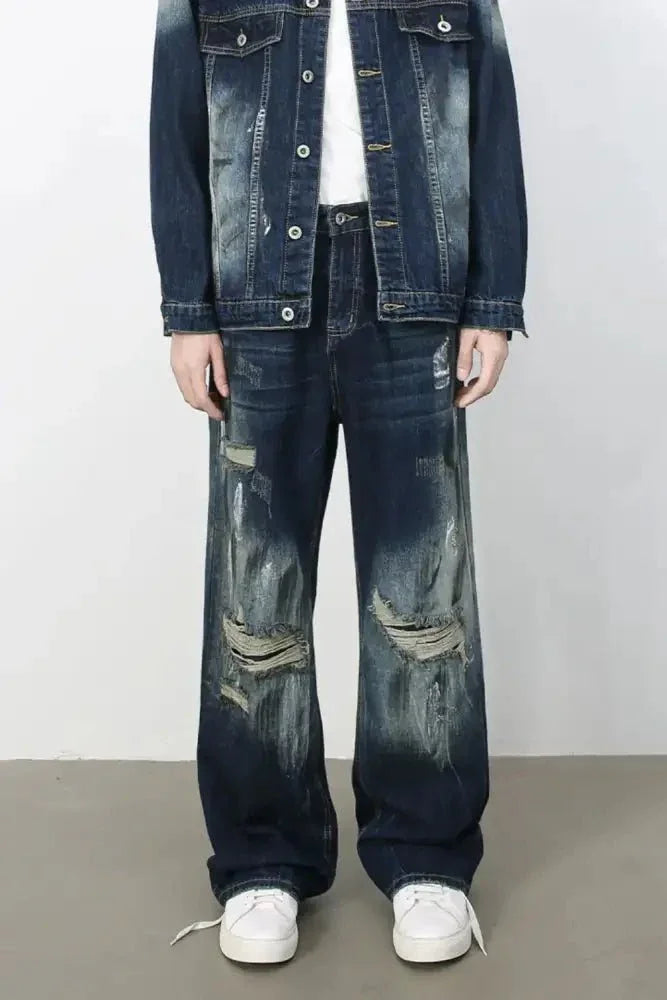 Men's Distressed Jeans with Pockets - Update AvenueTrendsi100400577061297100400577061297Men's Distressed Jeans with PocketsDark