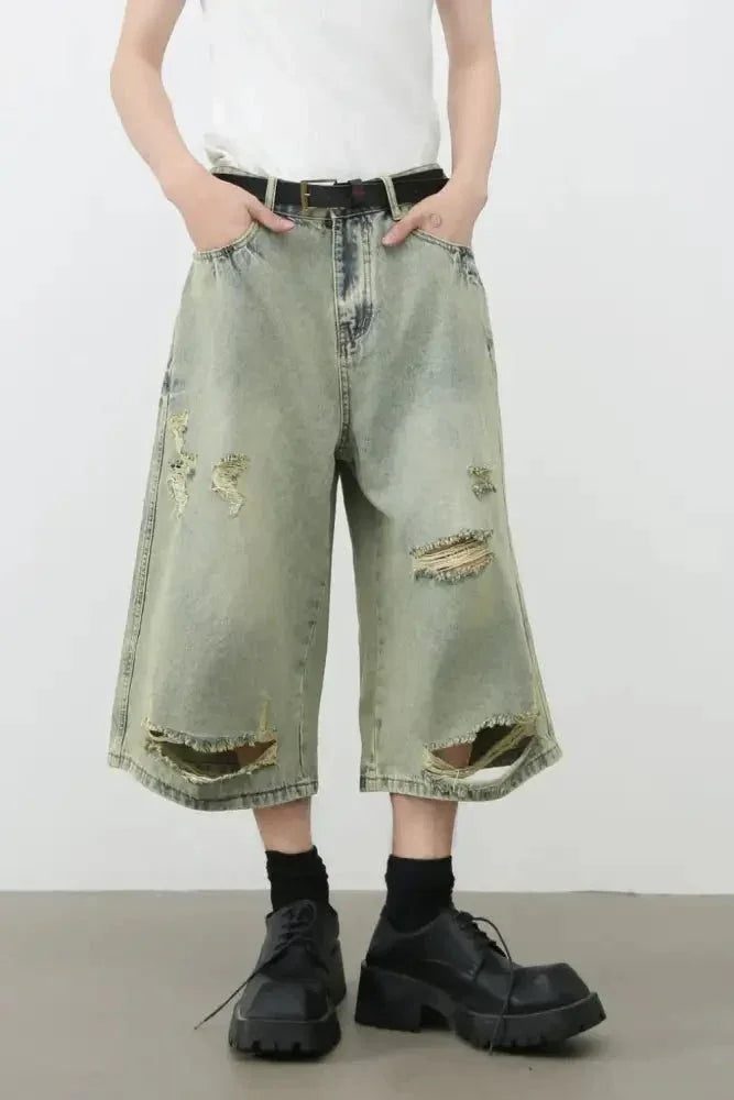 Men's Distressed Loose Denim Shorts - Update AvenueTrendsi100400875141898100400875141898Men's Distressed Loose Denim ShortsMedium