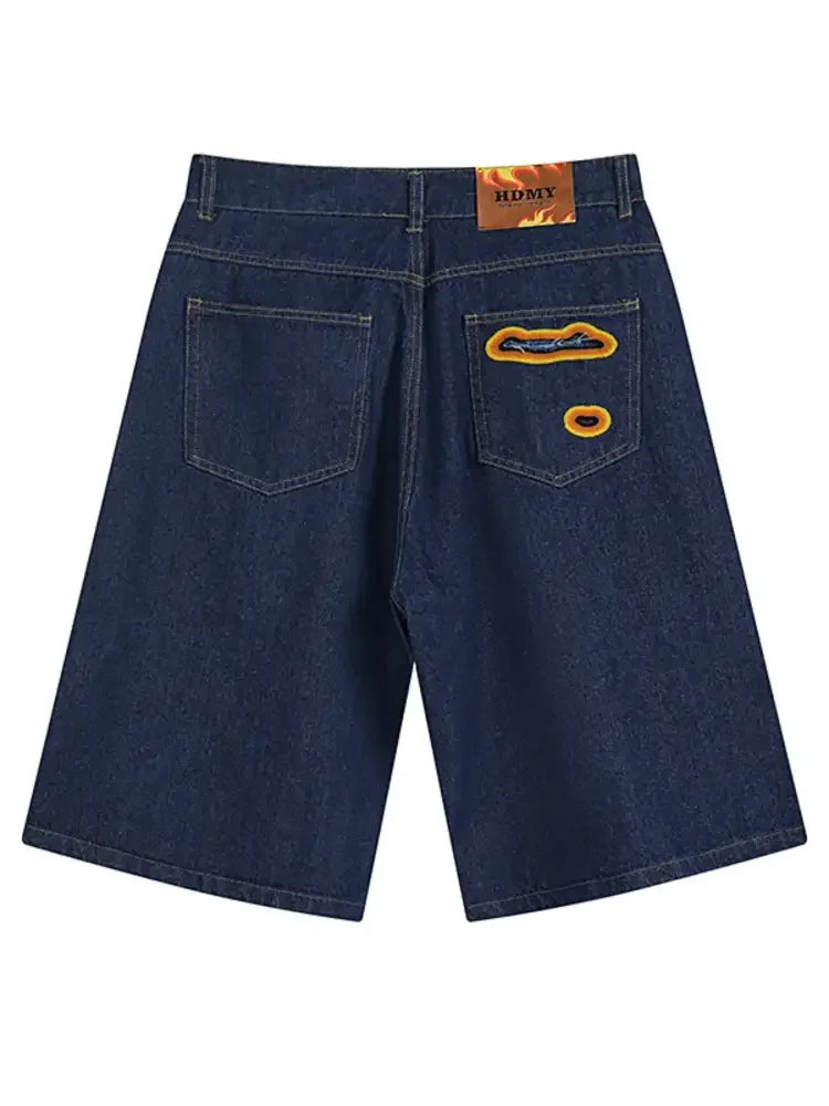 Men's Distressed Loose Fit Denim Shorts