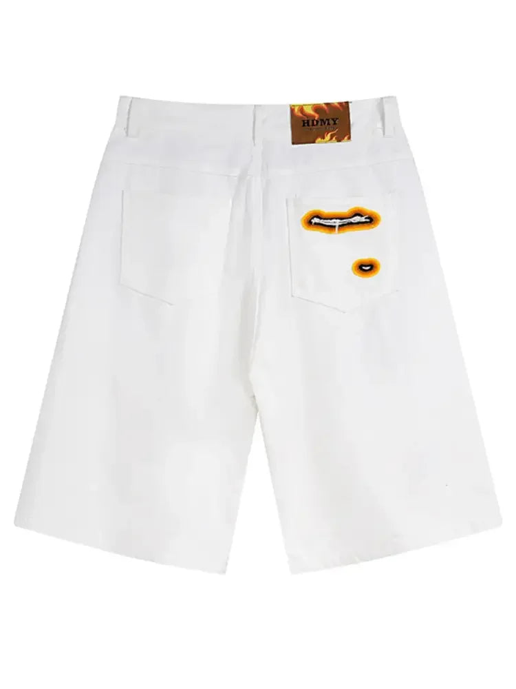 Men's Distressed Loose Fit Denim Shorts