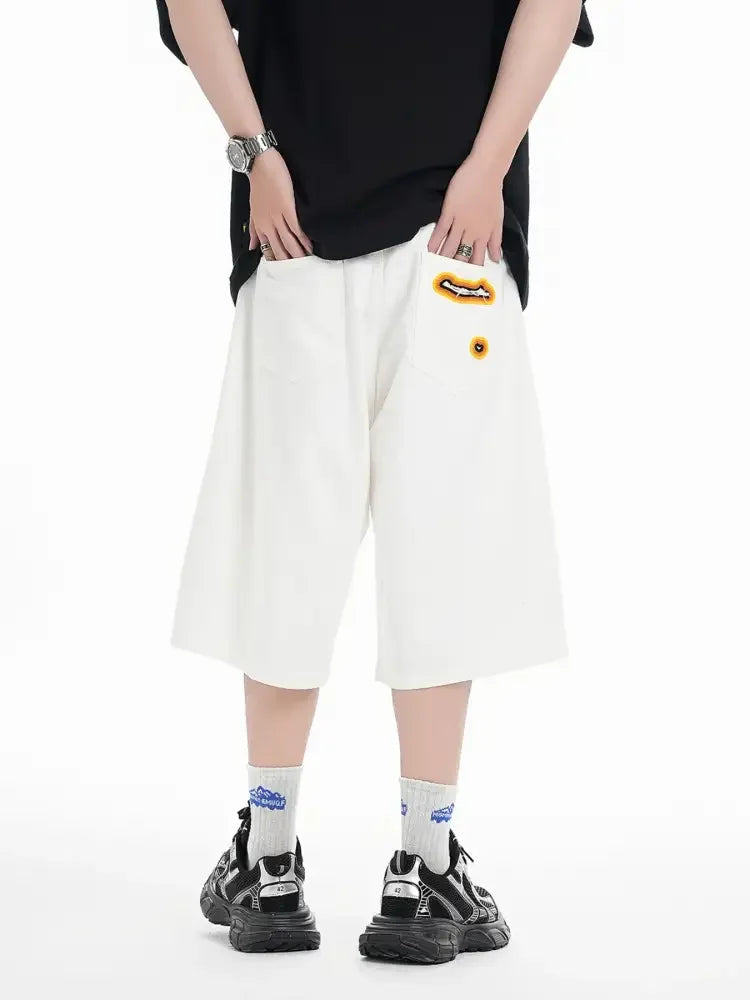 Men's Distressed Loose Fit Denim Shorts