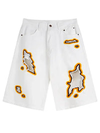 Men's Distressed Loose Fit Denim Shorts