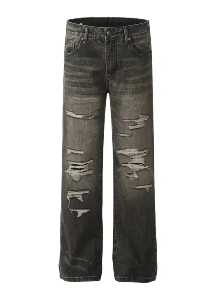 Men's Distressed Loose Fit Jeans - Update AvenueTrendsi100400935225748100400935225748Men's Distressed Loose Fit JeansNostalgic Washed Black