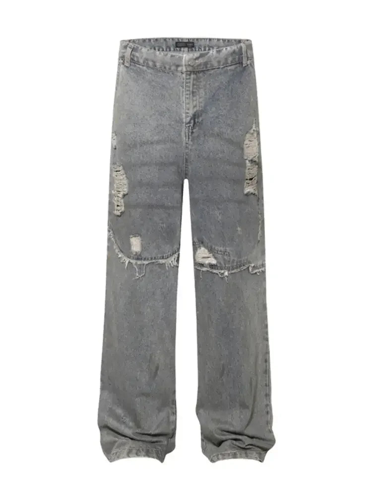 Men's Distressed Oversized Wide Leg Jeans