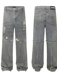 Men's Distressed Oversized Wide Leg Jeans