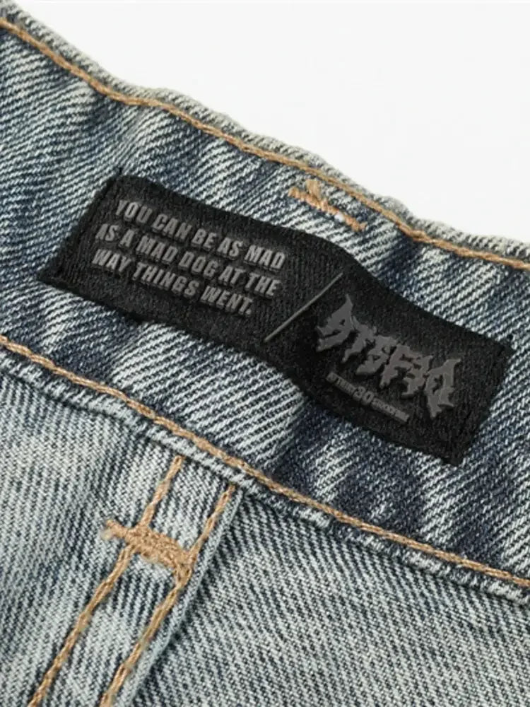 Men's Distressed Oversized Wide Leg Jeans