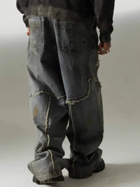 Men's Distressed Oversized Wide Leg Jeans