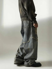 Men's Distressed Oversized Wide Leg Jeans