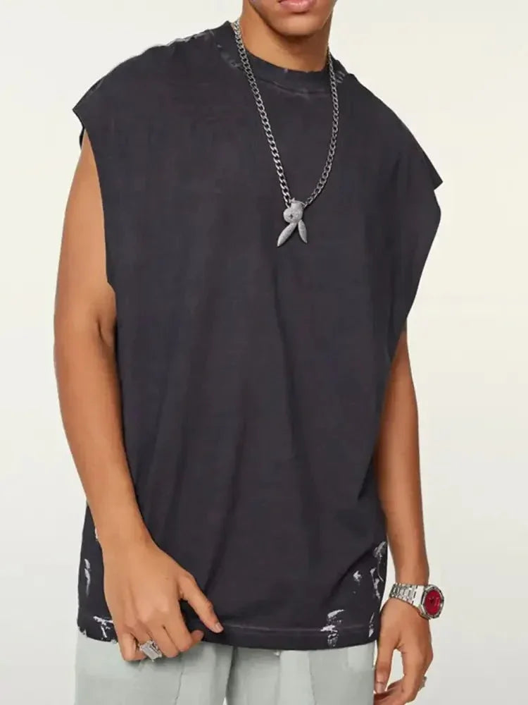 Men's Distressed Round Neck Tank - Update AvenueTrendsi100400515447111100400515447111d1f550b3 - 828a - 433a - a70a - b728c3493d84 - Max - OriginBlack