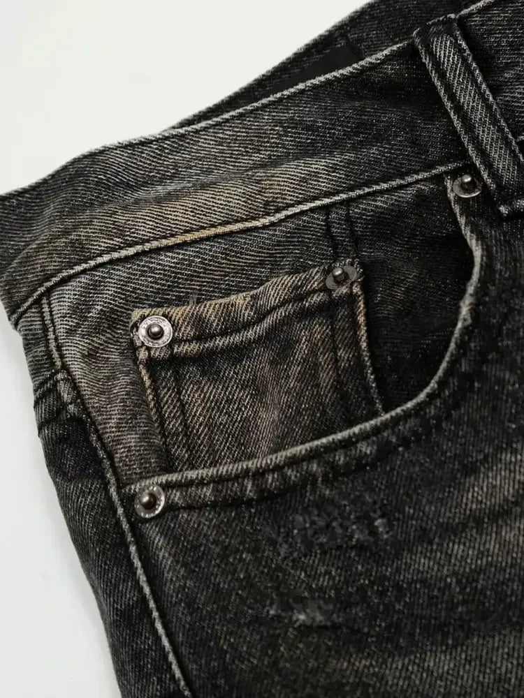 Men's Distressed Straight Leg Jeans