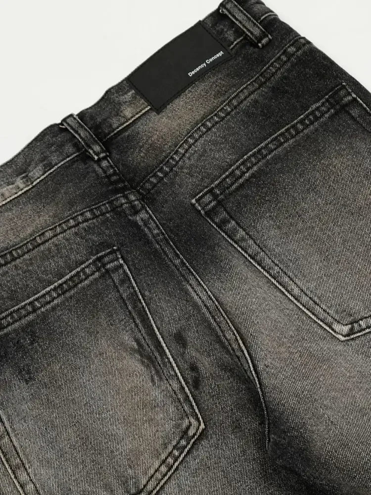 Men's Distressed Straight Leg Jeans