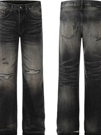 Men's Distressed Straight Leg Jeans