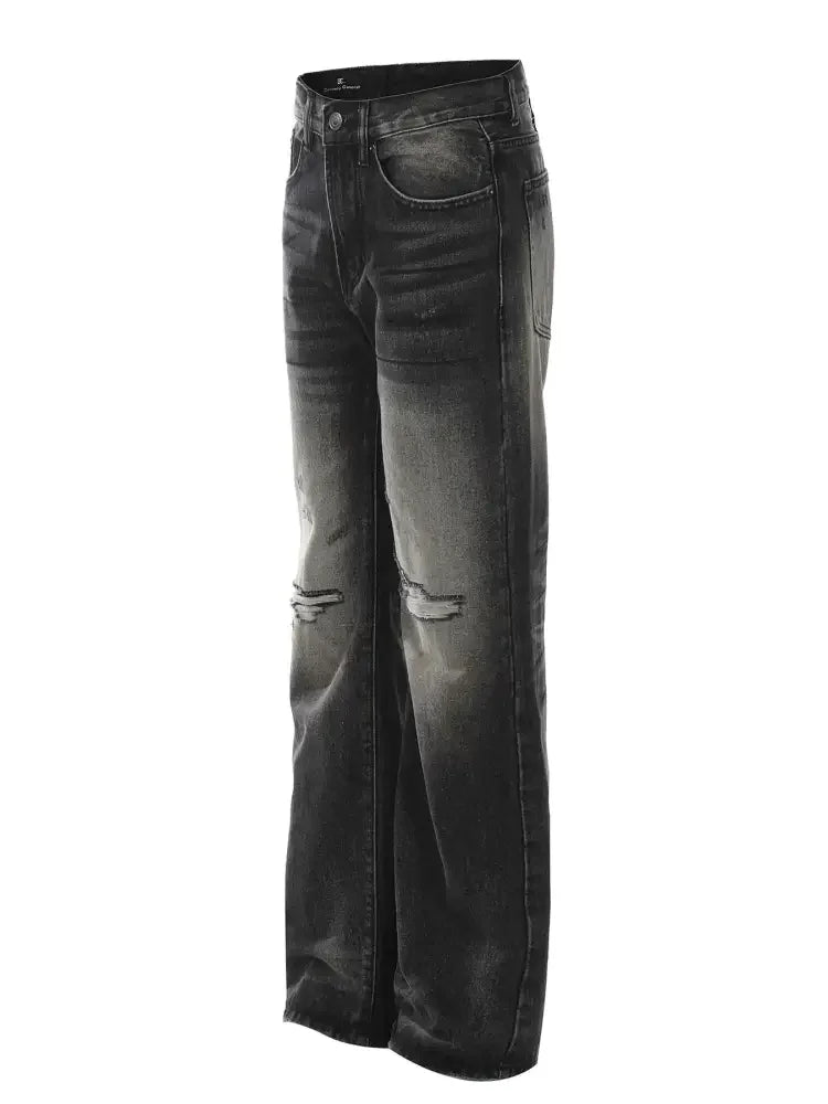 Men's Distressed Straight Leg Jeans