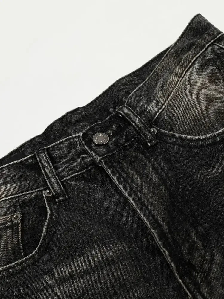 Men's Distressed Straight Leg Jeans