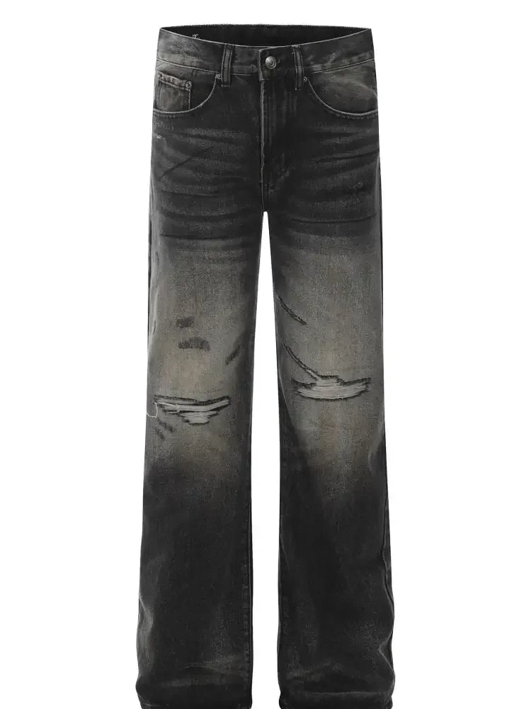 Men's Distressed Straight Leg Jeans
