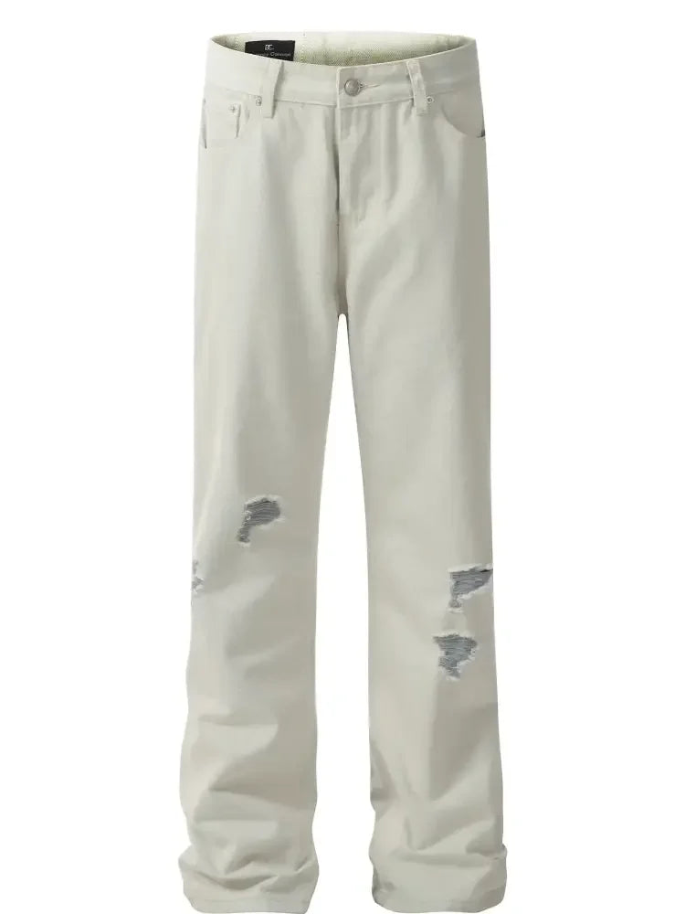 Men's Distressed Straight Leg Jeans