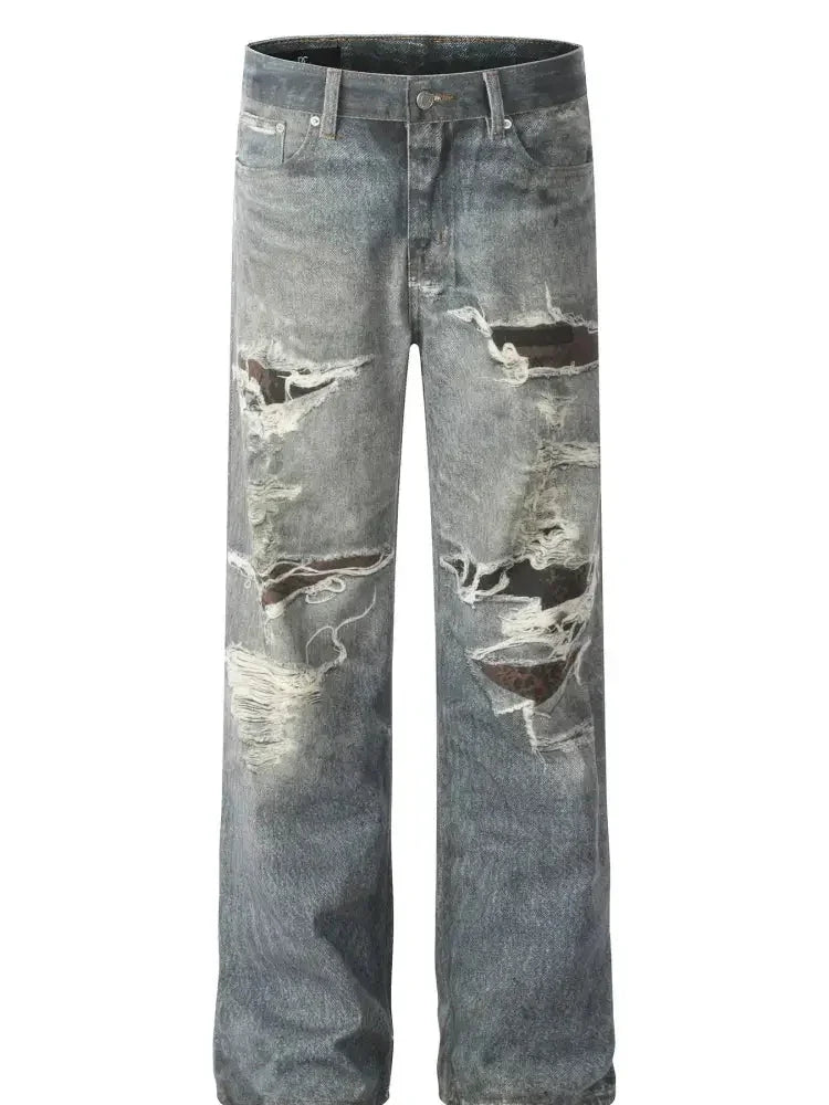 Men's Distressed Straight - Leg Jeans - Update AvenueTrendsi100400795312360100400795312360Men's Distressed Straight - Leg JeansBlue