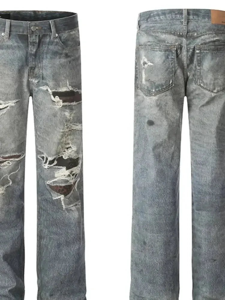 Men's Distressed Straight - Leg Jeans - Update AvenueTrendsi100400795312360100400795312360Men's Distressed Straight - Leg JeansBlue