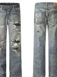 Men's Distressed Straight - Leg Jeans - Update AvenueTrendsi100400795312360100400795312360Men's Distressed Straight - Leg JeansBlue