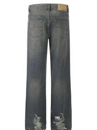 Men's Distressed Vintage Straight Leg Jeans