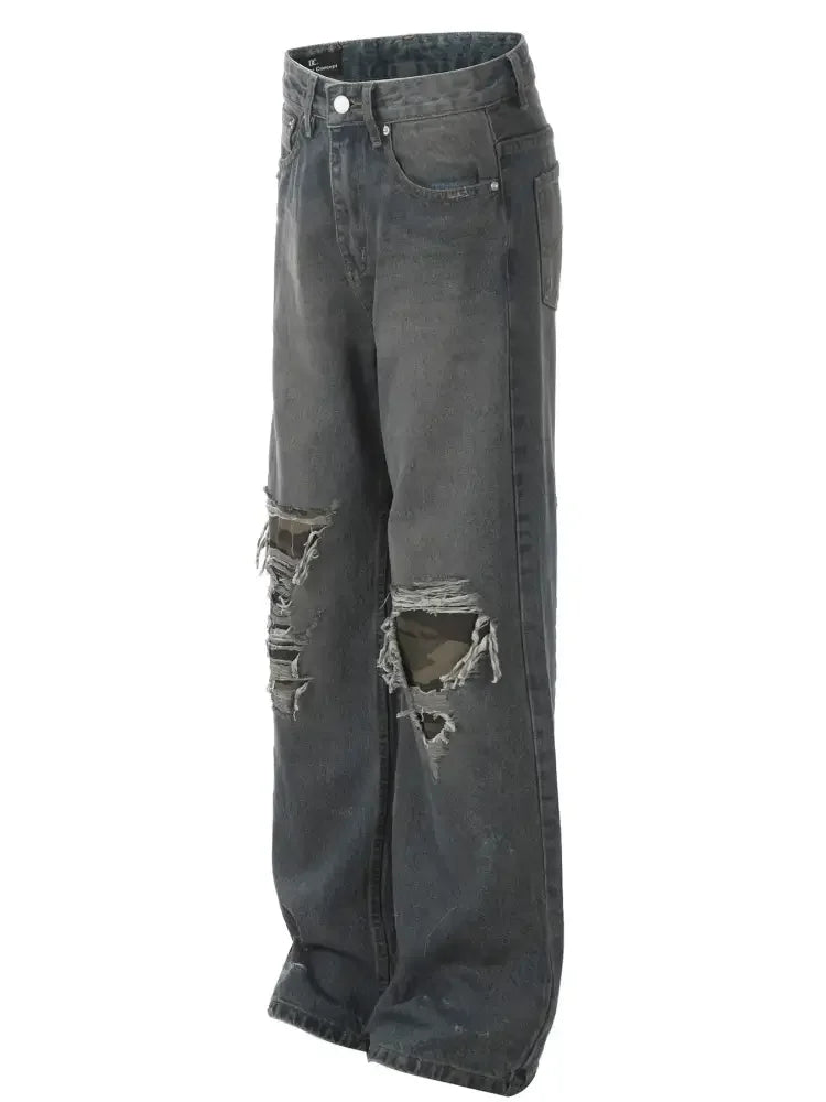 Men's Distressed Vintage Straight Leg Jeans