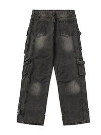 Men's Distressed Washed Cargo Jeans with Multi - Pockets - Update AvenueTrendsi100400934446125100400934446125Men's Distressed Washed Cargo Jeans with Multi - PocketsBlack