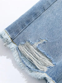 Men's Distressed Wide Leg Capris Jeans