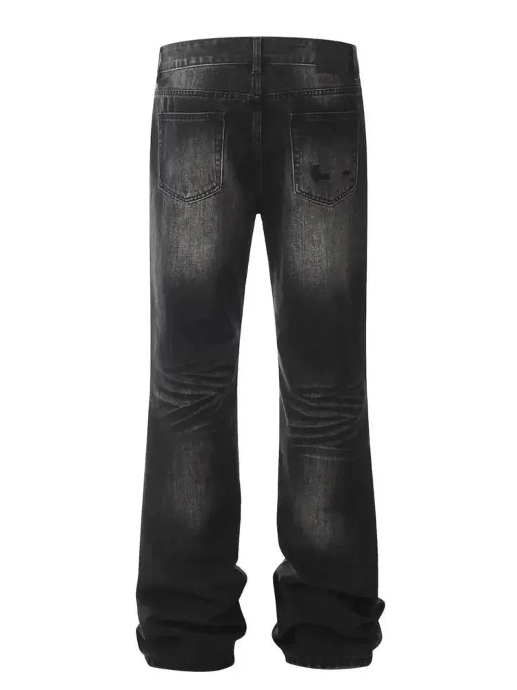 Men's Distressed Wide Leg Denim Jeans - Update AvenueTrendsi100400234801536100400234801536Men's Distressed Wide Leg Denim JeansBlack