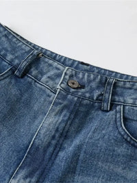 Men's Distressed Wide Leg Denim Shorts