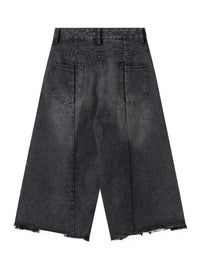 Men's Distressed Wide Leg Denim Shorts
