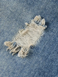 Men's Distressed Wide Leg Denim Shorts