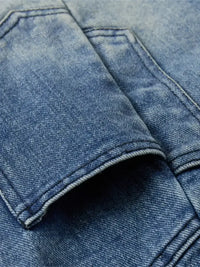 Men's Distressed Wide Leg Denim Shorts
