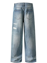Men's Distressed Wide Leg Jeans