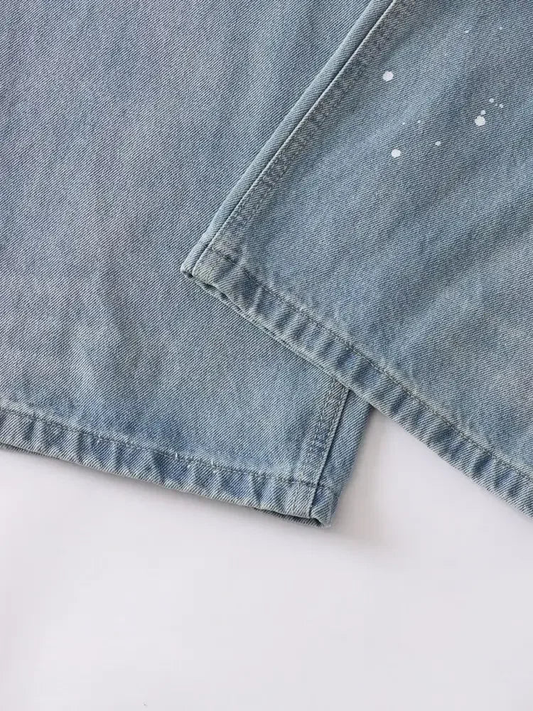 Men's Distressed Wide Leg Jeans