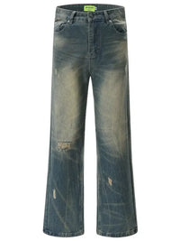 Men's Distressed Wide Leg Jeans