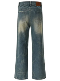 Men's Distressed Wide Leg Jeans