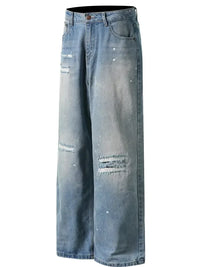 Men's Distressed Wide Leg Jeans