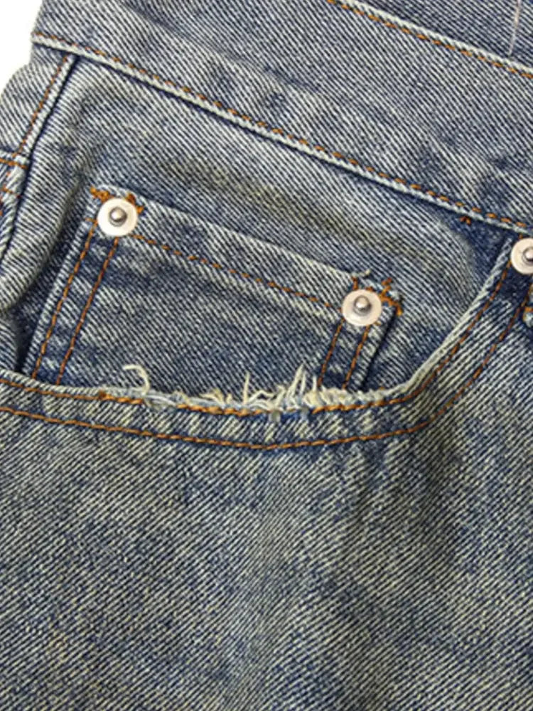 Men's Distressed Wide Leg Jeans