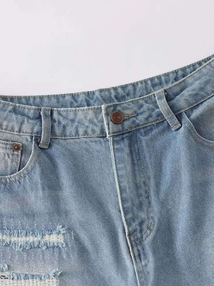 Men's Distressed Wide Leg Jeans