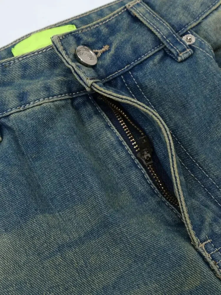 Men's Distressed Wide Leg Jeans