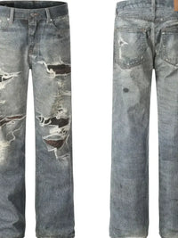 Men's Distressed Wide Leg Jeans