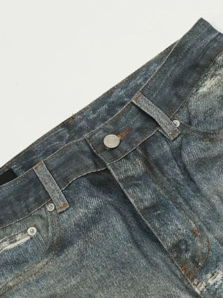 Men's Distressed Wide Leg Jeans