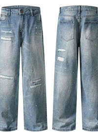 Men's Distressed Wide Leg Jeans