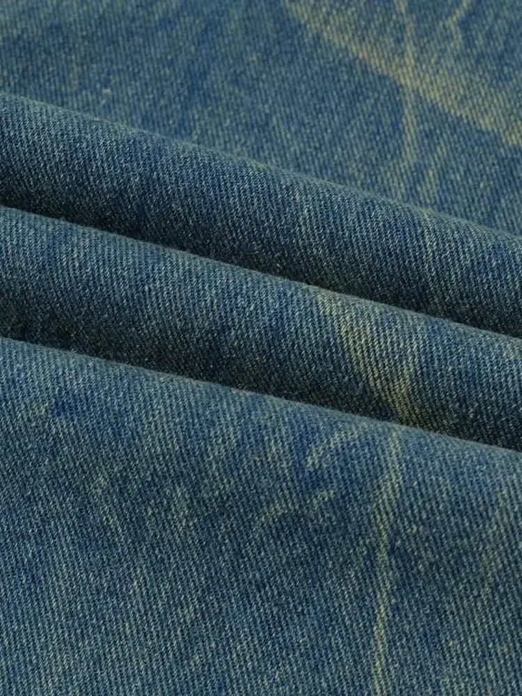Men's Distressed Wide Leg Jeans
