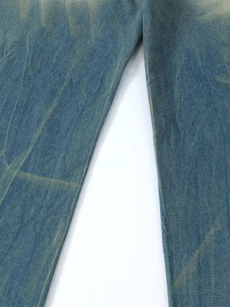 Men's Distressed Wide Leg Jeans