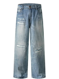 Men's Distressed Wide Leg Jeans