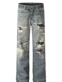 Men's Distressed Wide Leg Jeans