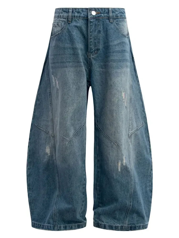 Men's Distressed Wide Leg Jeans